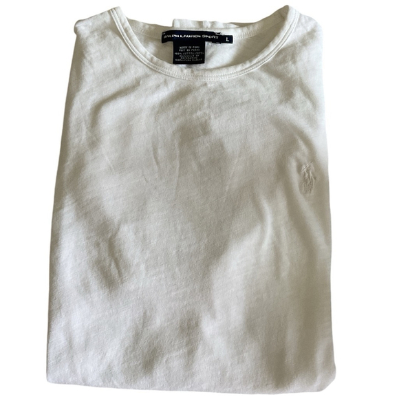 $ 10$ add on Ralph Lauren sport white on white polo pony cotton T-Shirt White L - Picture 11 of 14